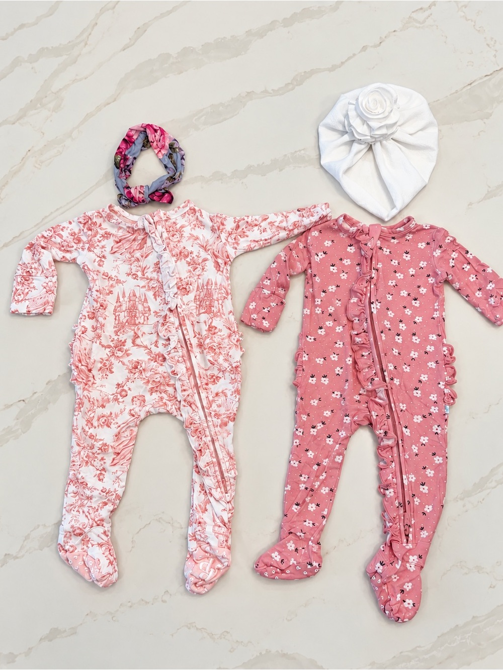 Posh Peanut 0–3M Sleepers + Headbands Bundle — New Without Tags